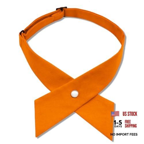 Bow Ties for Women Criss-Cross Tie Adjustable Pre Tied Bowtie Solid Orange