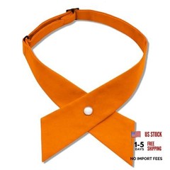Bow Ties for Women Criss-Cross Tie Adjustable Pre Tied Bowtie Solid Orange