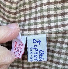 ORIENT EXPRESSED Size 7 Button Down Dress Shirt Brown Green Tiny Gingham