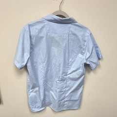 French Toast Boys Uniform Shirt Blue M Short Sleeve Button-Down Collar Pocket
