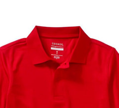 George Boys School Uniform Short Sleeve Performance Polo Shirt Red Size 8