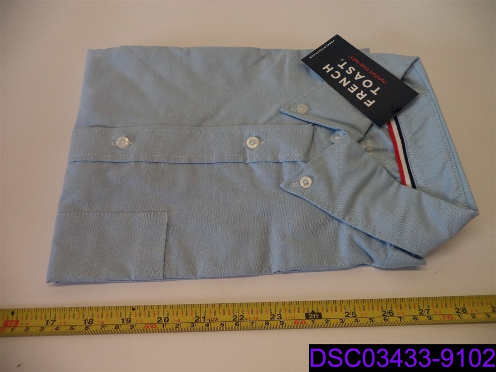New w Tags French Toast Boys Size 12 Husky Light Blue School Uniform Button Down