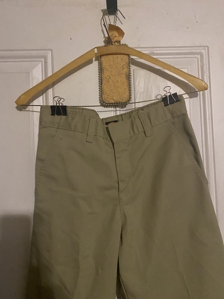 Dickies Khaki Uniform Pants Size 14R 26 W Preteen/Youth EUC Flat Front