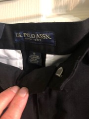 U.S POLO ASSN. School Uniform Flat Front Pants Boys 10 Blk ADJUSTABLE WAIST NWT