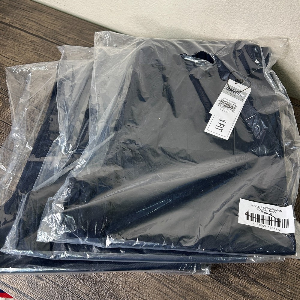 SCHOOL UNIFORM Size 20 32×33 Navy Blue Modern Fit Flat Front Lot Of 3 4032