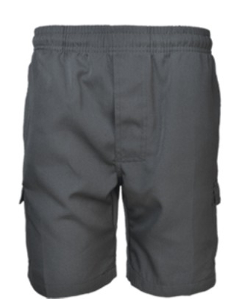 Shorts with Boys School Cargo Two Side Leg Pockets and Name tag Label