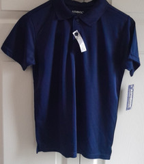 Authentic School Uniform Boys Navy Moisture Wicking Polo Shirt Size 10/12 NWT