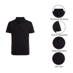 Izod Boys School Approved Short Sleeve Polo Shirt NWT Size 6 or 7 White Black
