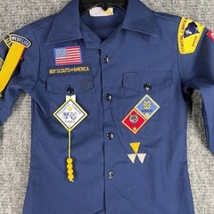Boy Scouts Uniform Shirt Youth 8 Patches Button-Up South Carolina BSA Scouting