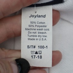 Joy Land Shirt Youth 18 White Chest Button Long Sleeve Collared School Uniforms