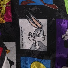 Vintage Looney Tunes Vest Boys Large Black Multicolor Cartoon Character 90s