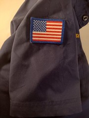 NWT Boy Scouts Of America Shirt Boys Youth S Blue Button Up Flag Uniform USA