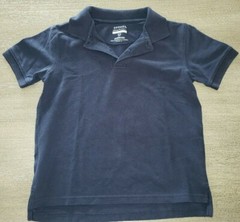 boys DARK BLUE SCHOOL UNIFORM SHIRT TOP collar size small 6/7 short sleeve