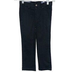 NWT Chaps Boys Black School Uniform Flat Front Stretch Twill Pants Size 4 Reg