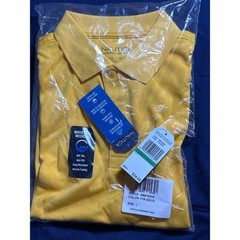 Nautica Boys School Uniform Polo Shirt Gold Size L 14-16 Regular Short Sleeve