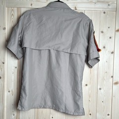Boy Scout Tan Button Down Short Sleeve Uniform Shirt w/Patches Size Large