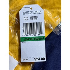 Nautica Boys School Uniform Polo Shirt Gold Size L 14-16 Regular Short Sleeve
