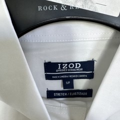 Izod Approved Schoolwear Long Sleeve Button Shirt White Size Small
