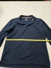 French Toast Boys School Uniform Long Sleeve Pique Polo Shirt, Navy Blue, L