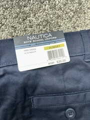 Nautica Boys School Uniform Pants 14 Husky 29×26 Navy Msrp 36.00