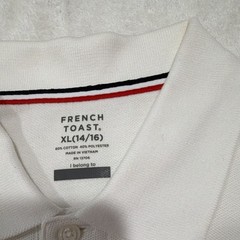 French Toast Boys Long Sleeve Pique Polo Shirt White XL (14/16) Cotton Blend