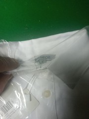 SCHOOL UNIFORM Boys White Long Slv ButtonUp Dress Shirt Sz 5 W Bow Tie + Striped