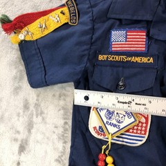 Vintage Boy Scouts Of America Shirt Youth Small Blue Uniform Patches 1980s
