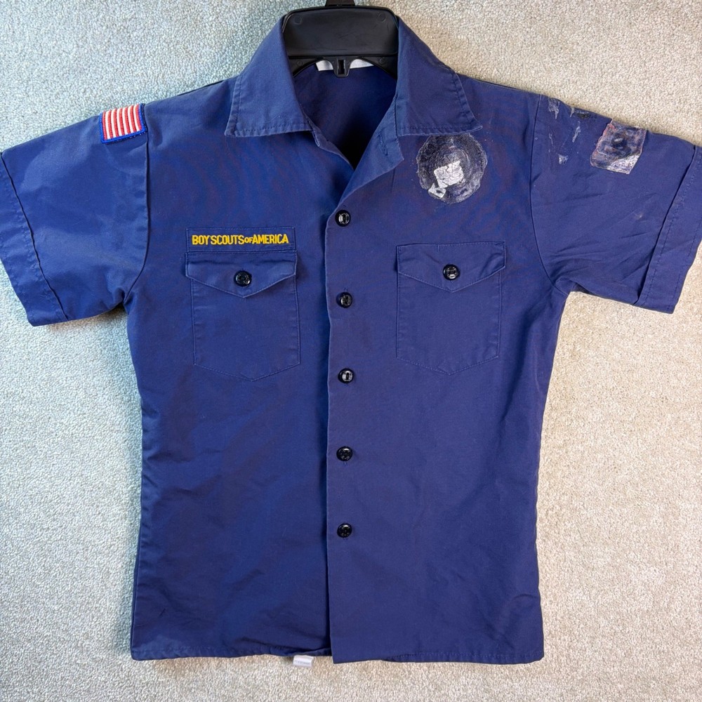 Boy Scouts of America Youth Medium Official Uniform Shirt Short Sleeve Blue