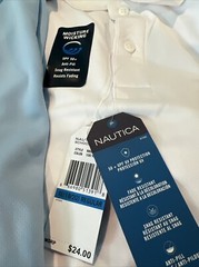 NWT Nautica Boys Uniform Polos 2 White Blue Shirts Sz 18/20 18 20 School