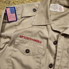 Vintage Boy Scouts Shirt Boys Uniform Youth Medium M Boys Long Sleeve
