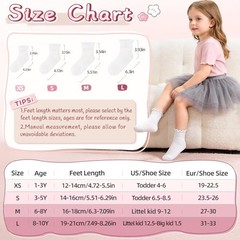 6 Pairs Girls Ruffle Socks Toddler Kids School Uniform Soft 8-10 Years White