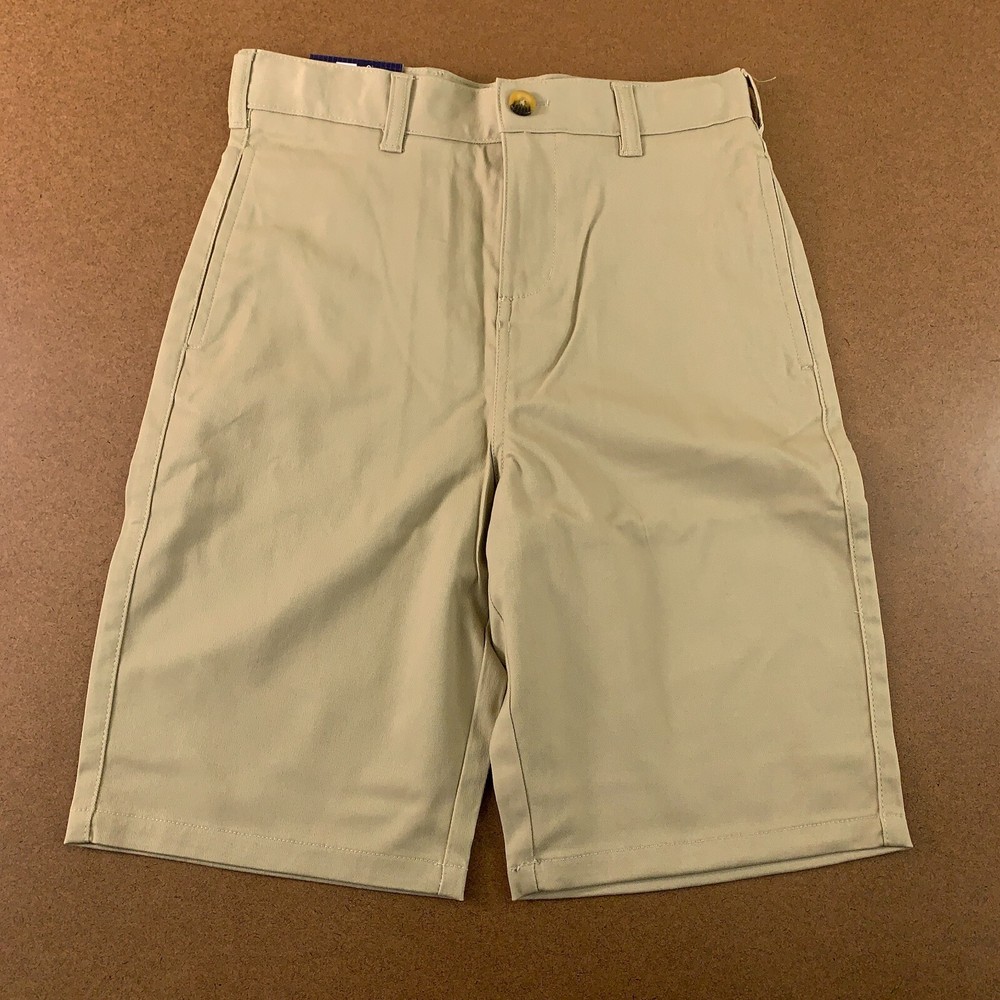 French Toast Boys Size 14 Khaki Flat Front Uniform Shorts NWT