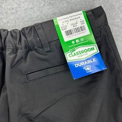 Classroom Uniform 2 Pair Boys Husky Flat Front Straight Pants Blk & Navy Sz 20H