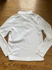Vineyard Vines Kid Boys Solid White Shirt Stretch Pique Long Sleeve Polo 8-10