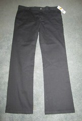NWT Boys Chaps Black Stretch Uniform Pants Sz 16 Husky FREE SHIPPING