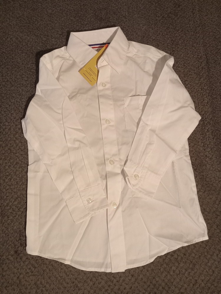 French Toast Long Sleeve White Uniform Shirt Sz 5t