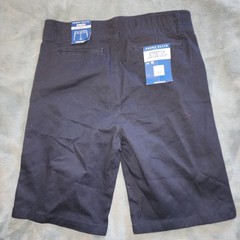 New* Perry Ellis Boys School Uniform Stretch Shorts Size 18 Navy Blue