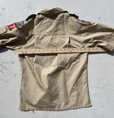 Kid’s Boy Scouts of America Shirt Beige Uniform Official M Chief Outdoors Camp