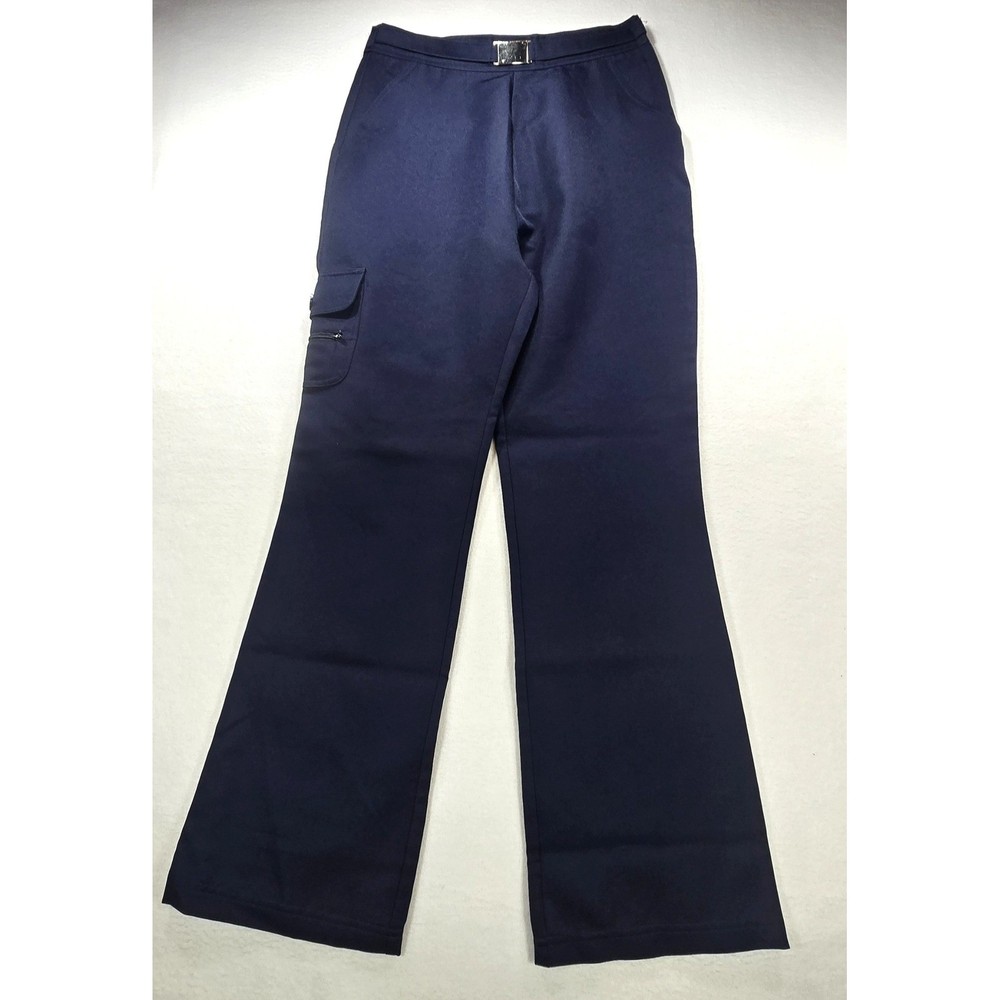 School Award Uniform Navy Blue Cargo Pants Wide Leg Silver Buckle Size 20