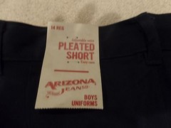 Boys, Arizona Jeans, School Uniform Shorts, Size:14,Pleated Front,Blue,NWT