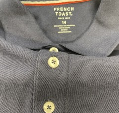 Boys French Toast Uniform/Casual Blue Polo Shirt Size 14