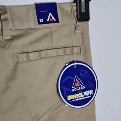 New Access ASU002 Boys Flat Front School Wear Uniform Pants Khaki Size 12