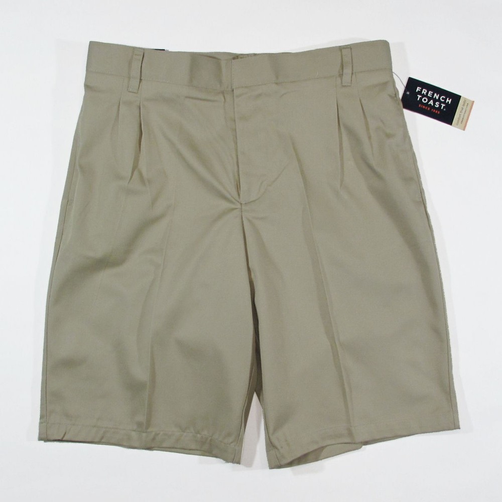 French Toast Boys Pleated Front Adjustable Waist Short (Khaki, 14H, 30.5″ Waist)