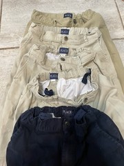 Boys 12 Husky School Uniform Shorts Lot Of 5 Khaki Navy