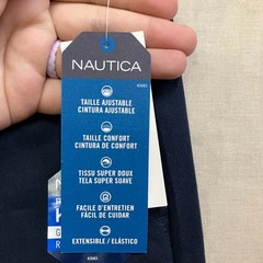 Nautica School Uniform Pants Boys Size 12 Husky Navy Adjustable Waist Stretch