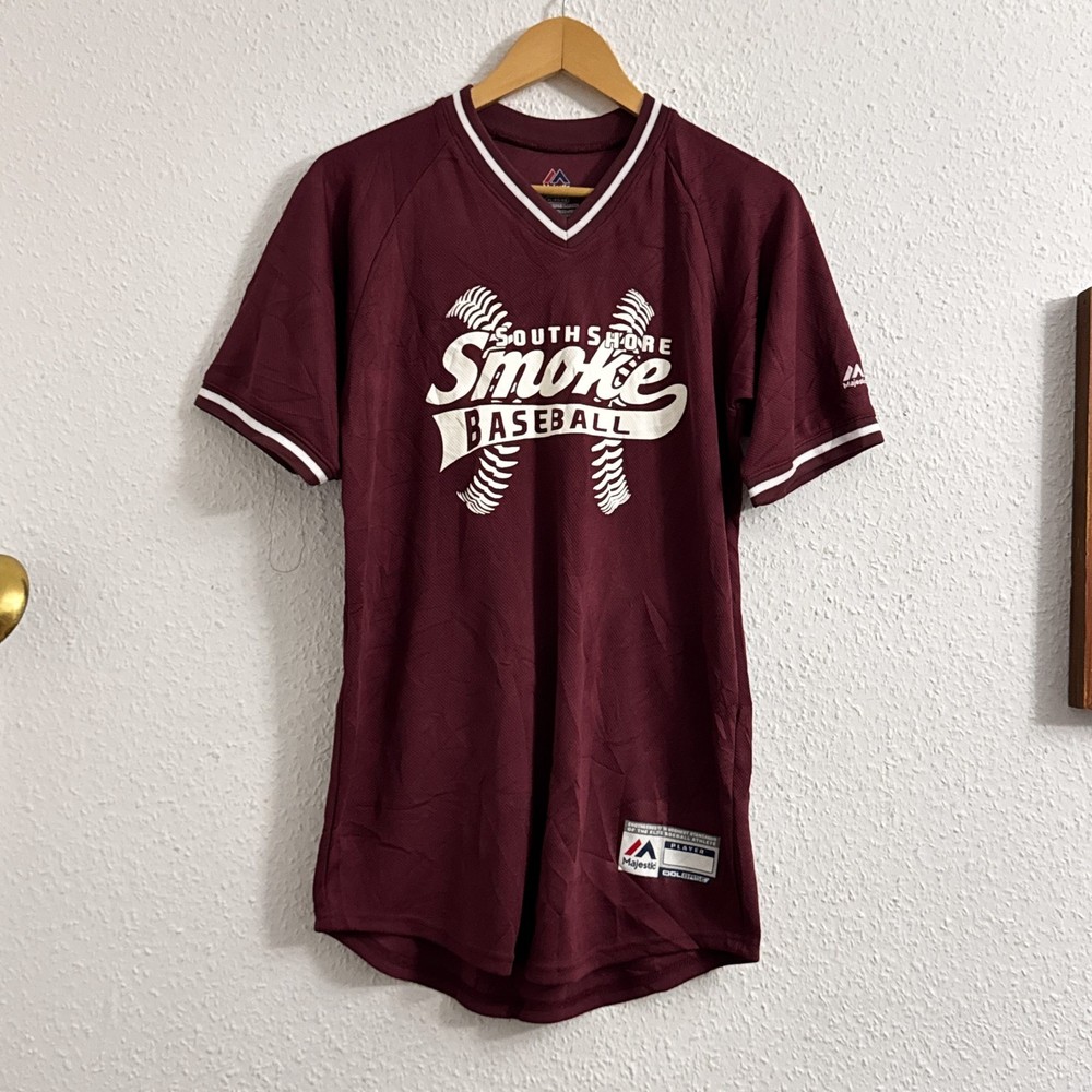 Majestic Burgundy South Shore Smoke Baseball Jersey XL Youth 2665