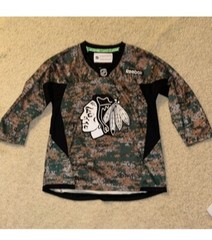 Chicago Blackhawks Digital Camo Jersey Reebok Military Veterans Day NHL