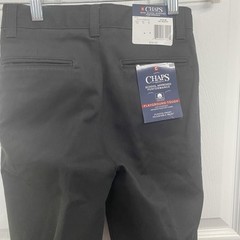 Chaps NWT Boys’ School Approved Black Pleated Front Pants Size 10 Slim