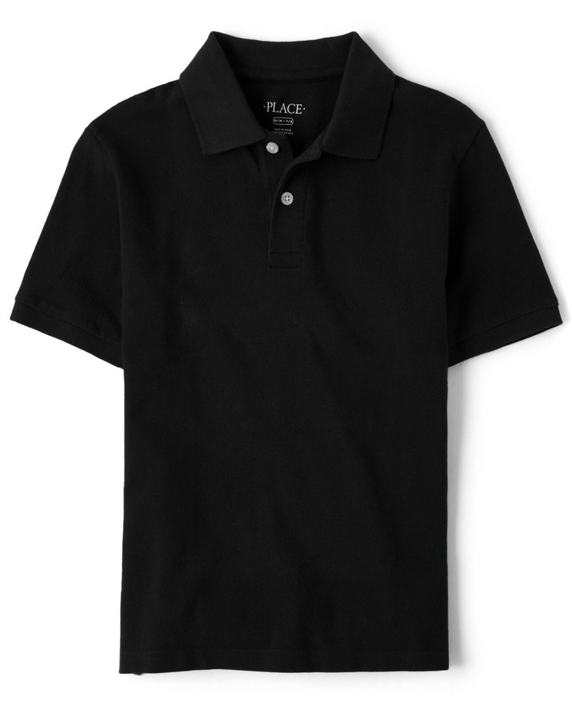 Children’s Place Boys Uniform Pique Polo – Black