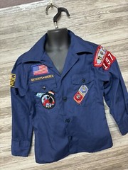 Boy Scouts Official Boys Shirt Size 8 Navy Blue Long Sleeve ButtonDown